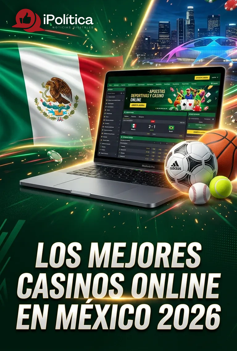 Casino online en México: tragamonedas, ruleta en vivo, blackjack y apuestas deportivas en una laptop